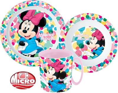 Disney Minnie Serviesset - Mok 350 ml - Diepe kom - Plat bord - 3 stuks - Feel Good - Tafelset - Voor verjaardagen en feestjes - Voor kinderen - Voor meisjes