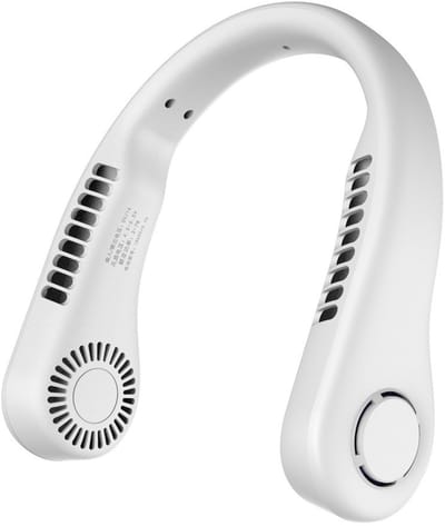 Oplaadbare bladloze draagbare nekventilator, USB halsventilator voor 360° gezichts- en nekverkoeling, handsfree draagventilator voor binnen en buiten