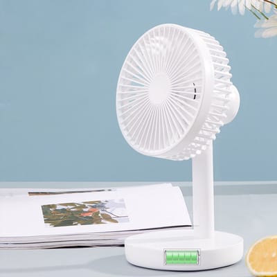 Tafelventilator - Mini USB Ventilator - Stille Mini Fan - Luchtkoeler - 4 Snelheidsstanden - 90° Automatische Oscillatiefunctie - Wit