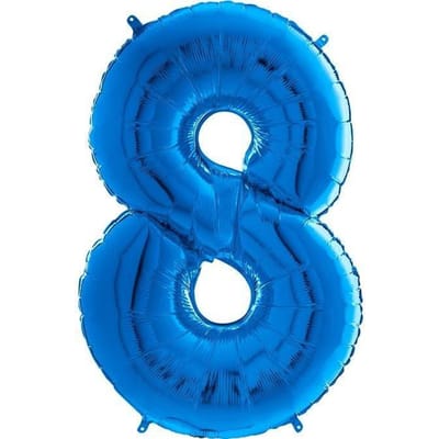 Ballon en Aluminium Chiffre 8 Bleu - 102 Cm Grabo