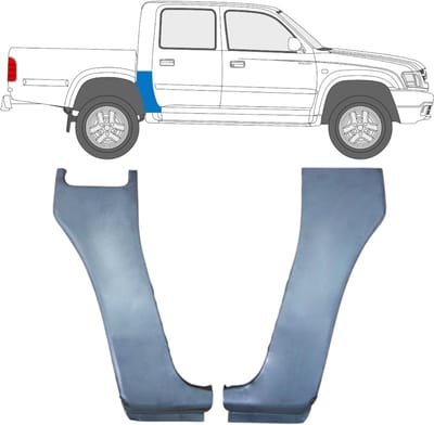 Reparatiepaneel achter hoek voor Toyota Hilux 1998-2005 / Links + Rechts / Set