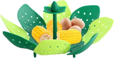 Vouwbare Stoommand met Handvat voor Groenten, Compacte Opberging, Keukenaccessoire voor Gezond Koken en Stomen van Voedsel