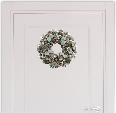 Kerstkrans/dennenkrans - groen - blauwe decoratie - D50 cm - kerstkransen
