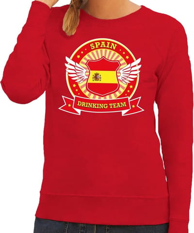 Rood Spain drinking team sweater rood dames - Spanje kleding XS
