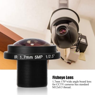 Allecto - Fisheye Beveiligingscamera Lens - 5MP Groothoeklens - Hoge Resolutie - Compact - Geschikt voor Veiligheid - 1,7 mm