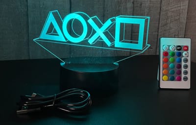 Klarigo®️ Nachtlamp – 3D LED Lamp Illusie – 16 Kleuren – Bureaulamp - Playstation 5 - PS 5 – Sfeerlamp Playstation – Nachtlampje Kinderen – Creative lamp - Afstandsbediening