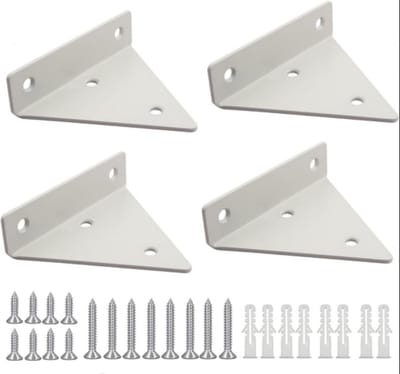 GELLDG Zwevende plankdragers - Driehoekige plankdragers - Metalen plankdragers - Verborgen plankdragers - Zware plankdragers - Stabiele draagkracht - 80*100mm - 4 stuks - Wit