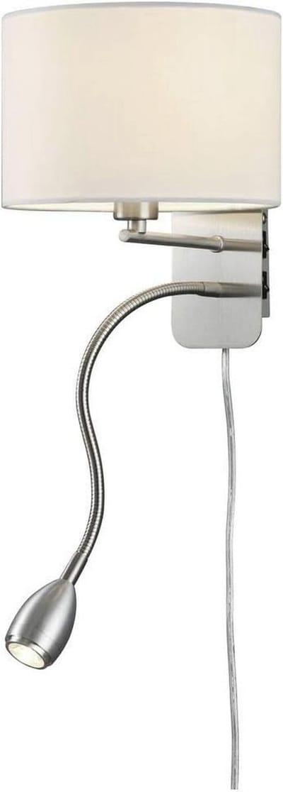 Moderne Wandlamp Metaal met Stoffen Kap en E14 Fitting