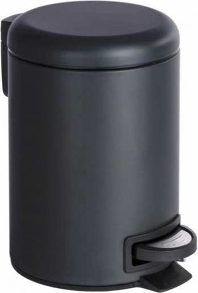 YASHome Pedaalemmer - Mat Zwart - 3L - Kleine vuilnisbak voor Toilet, Badkamer, Keuken of Kantoor - Afvalbakje