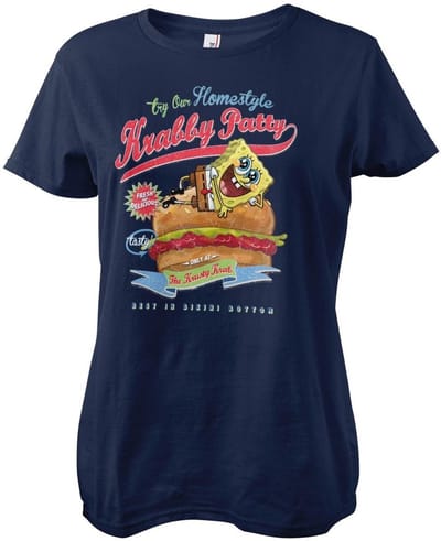 Spongebob Homestyle K-rab-shirt van Patty Girly, dames-T-shirt, marineblauw