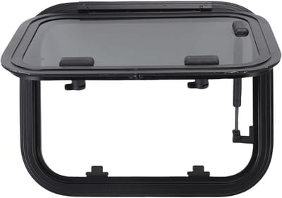 RV Raam - Uitschuifbaar Raam - Camper Ventilatie - Gehard Glas Scherm - 16x12 Inch - Zwart