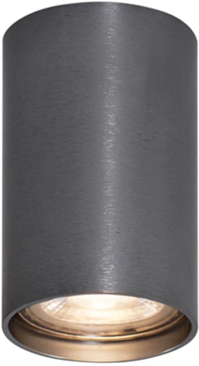 QAZQA tuba - Moderne Plafondspot | Spotje | Opbouwspot - 1 lichts - Ø 6 cm - Gunmetal - Woonkamer | Slaapkamer | Keuken