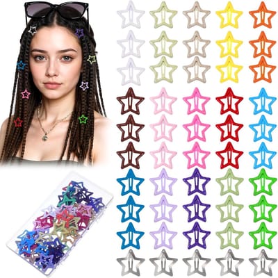 Kleurrijke Ster Haarspeldjes - Sterren Clips Y2k Accessoires - Dagelijks Gebruik Feestjes Bruiloften - Opvallend Vijfpuntig Sterontwerp - 50 stuks