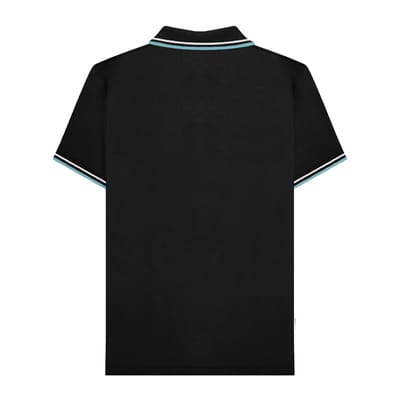 Lambretta Heren SS25 Verticale Streep Polo Shirt (Zwart)