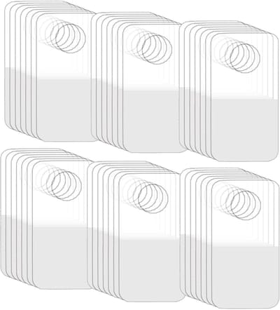 Dailygoods- Hangende Tabs 200 Stuks - Zelfklevende Hangers - Kunststof - Europerforatie - Voor Winkels/Boeitieks - Hoogwaardig PVC - Haakstickers