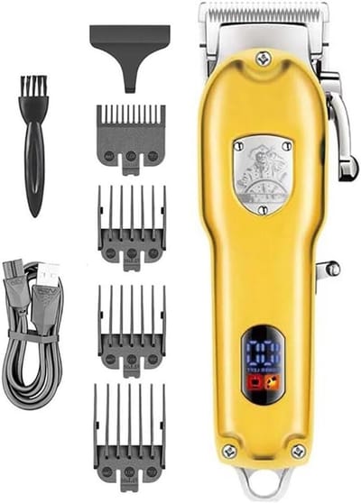 Haar Snijgereedschap - Tondeuse Baardtrimmer - Thuis Kapsel Maken - Geluidsarme Motor - 120 Min Gebruik - Goud