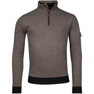 Baileys Trui Sweatshirt Half Zip Yarn Dyed Jacquard Doubleface Interlock Blauw / male