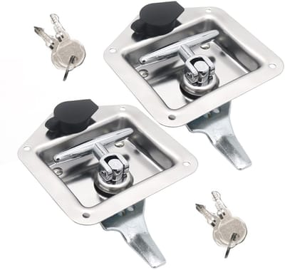 Dailygoods- Handgreep T-vormig - Roestvrij Staal - Vouwslot - 2 Sleutels - Duurzaam - Bescherming tegen Stof en Water - Sloten