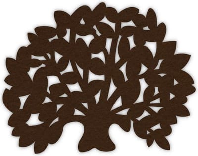 Boom vilt onderzetters - Donkerbruin - 6 stuks - 11 x 10 cm - Tafeldecoratie - Glas onderzetter - Cadeau - Woondecoratie - Woonkamer - Tafelbescherming - Onderzetters Voor Glazen - Keukenbenodigdheden - Woonaccessoires - Tafelaccessoires