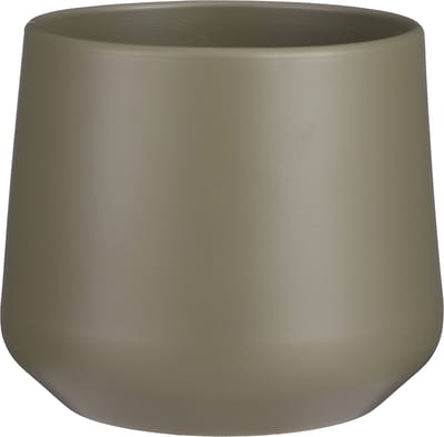 Mica Decorations Bloempot/plantenpot - mat donkergroen - H18/D21 cm - keramiek - voor kamerplant