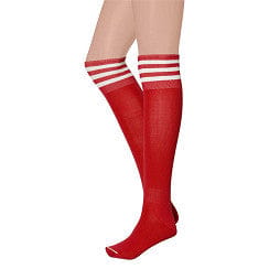 Apollo - Cheerleaders sokken - Cheerleader kousen - Rood/Wit - One size - Cheerleader kostuum dames - Carnavalskleding - Cheerleader