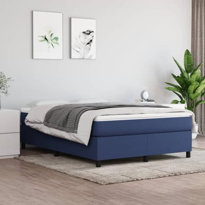 vidaXL - Boxspring - bed - stof - blauw - 140x190 - cm