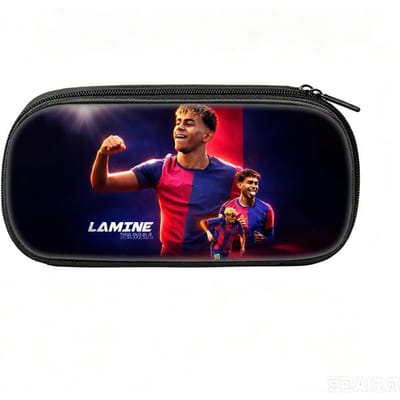 Voetbalster Pennenbak L-Lamin Yamal Patroon Leer Potlooddoos Beste Cadeau Make-up Tas Student Reis Voetbal Sport Potloodzakje
