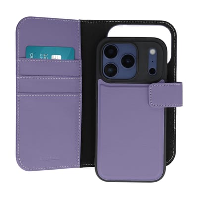 imoshion Hoesje - Geschikt voor Apple iPhone 17 Pro - Uitneembare 2-in-1 Luxe Bookcase - Paars