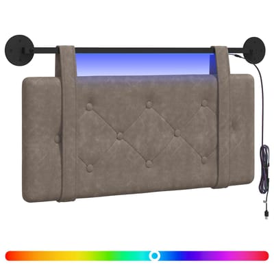 vidaXL - Hangend - hoofdbord - Grijs - Antiek - PU