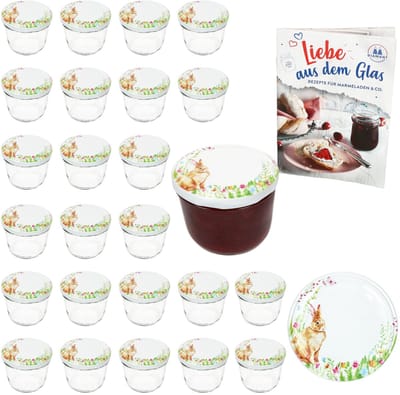 25-delige set weckpot 230 ml TO 82 Osterfreude deksel incl. receptenboekje