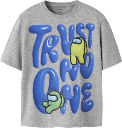 NAME IT - NKMFABRON AMONGUS SS NREG TOP BOX SKY - Jongens - T-shirts