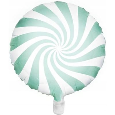 Partydeco - Folieballon candy swirl mintgroen