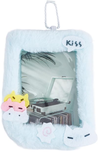 Dailygoods- Fotolijst Pluche - Sleutelhanger - Visitekaarthouder - Cartoon Dier - Zacht - 12,5 x 9 cm