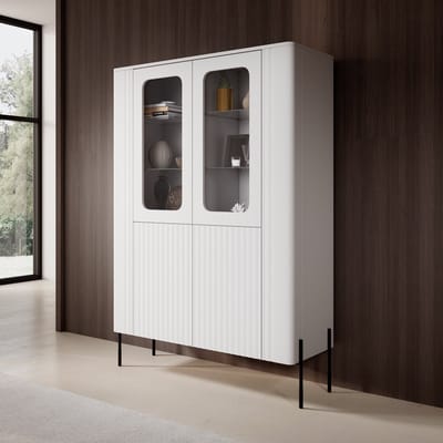 Meubella - Vivi - Vitrinekast - Wit - 110x40x160 cm
