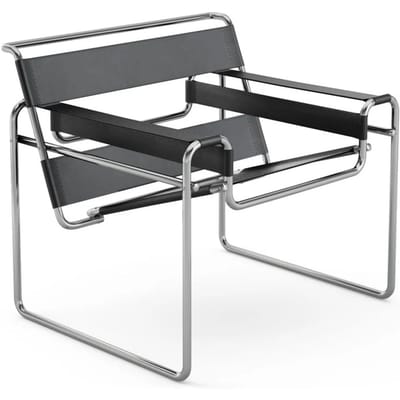 Knoll International - Breuer Original Wassily Lounge fauteuil - Rundsleder bruin - zwart