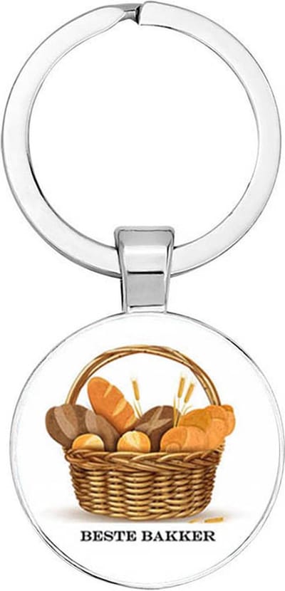 Akyol - Beste bakker Sleutelhanger - bakker - iemand die bakker is - werk - cadeau - verjaardag - kado - geschenk - gift - welkomst cadeau - afscheidscadeau - 2,5 x 2,5 CM