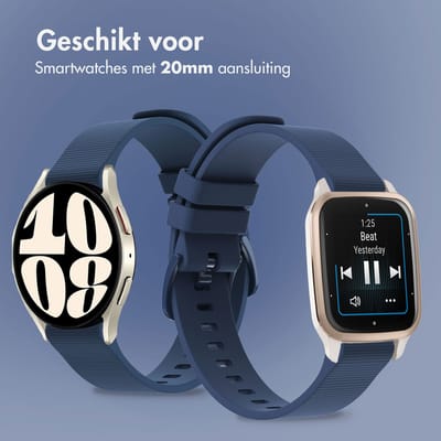 imoshion Siliconen sport bandje met gesp - Universeel 20 mm aansluiting - Donkerblauw
