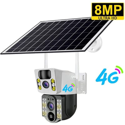 V380Pro 8MP 4K Op Zonne-energie en Batterij Werking WiFi Camera Buiten Automatische Tracking Menselijke Detectie Zonne-energie Bewaking Draadloze Camera 4G Camera