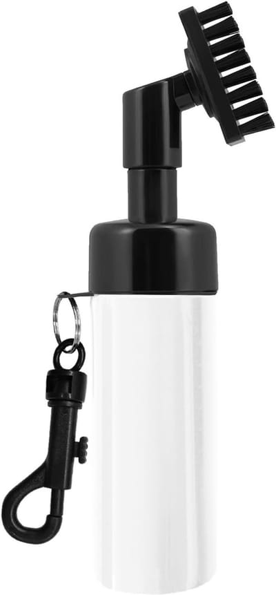 Golfclub Reinigingsborstel met Drukwater Spray en Inklapbare Clip - Nylon Haren, 120ml Water Reservoir, Onmisbaar voor Golftassen