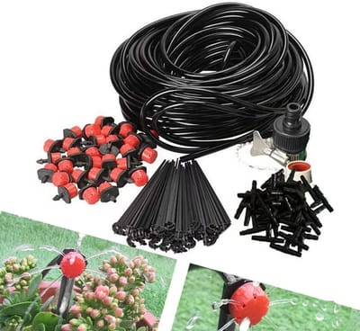 Drip Irrigation - Garden Irrigation System - 1/4" Blank Distribution Tubing Watering Drip Kit - DIY Waterbesparing Automatische Irrigatie Set voor Tuin - Serre - Terras - Gazon - 82ft Drip Irrigation