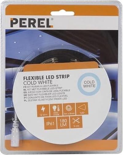 3 meter LED strip - Koud wit - Complete set - Inkortbaar