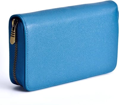 Handgemaakte leren vulpen met 10 vakken, rollerball penhouder, ritsvak en blauwe kleur voor een stijlvolle organisatie