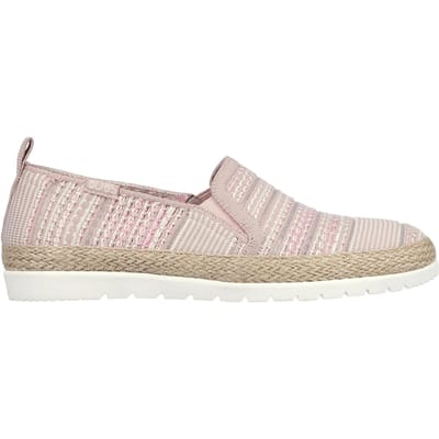 Skechers Espadrilles voor dames met dubbele elastische inzet en geweven bovenwerk, zonder veters (Roze)