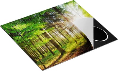 Chefcare Inductie Beschermer Bos met Zon tussen de Bomen - 60x50 cm - Afdekplaat Inductie - Kookplaat Beschermer - Inductie Mat