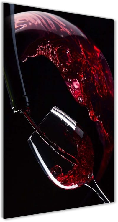 Tulup Glasschilderij - Schilderij Op Glas Rode Wijn - 50 cm x 100 cm - Rot Foto Op Glas - Foto Schilderij Op Glas - Moderne Glaspanelen - Schilderij Glas - Glasdecoratie voor het Kantoor