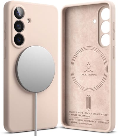 Ringke Silicone Magnetic Hoesje Geschikt voor Samsung Galaxy S26 | Compatibel met MagSafe / Qi2 | Back Cover met Magneet | Zacht Siliconen | Slank Design | Roze