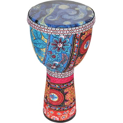 Afrikaanse handtrommel 8 inch draagbaar djembe drum percussie-instrument met kleurrijke kunstpatronen voor 2 gray