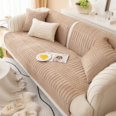 Winter Velvet Bankhoes Verdikken Warmer Pluche Bankmat Antislip Bankkussen Hoesjes Voor Woonkamer Effen Kleur Bankhanddoek 1pc 45x45 pillowcase
