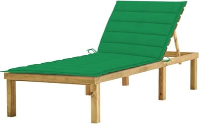 Houten ligstoel - Tuinstoel lounge - Buiten ontspannen - Verstelbare rugleuning - 200 x 70 cm - Groen