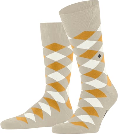 Burlington Danny gedessineerd katoen sokken heren beige - maat 40-46